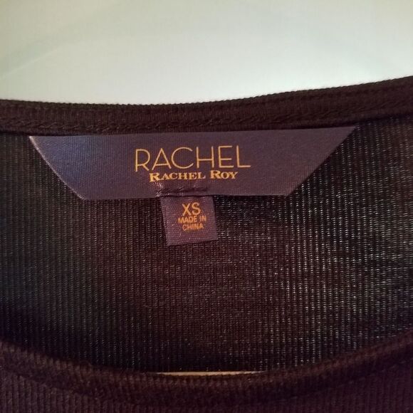 RACHEL Rachel Roy xs long sleeve nwt black macys business casual top knot front - Picture 5 of 14